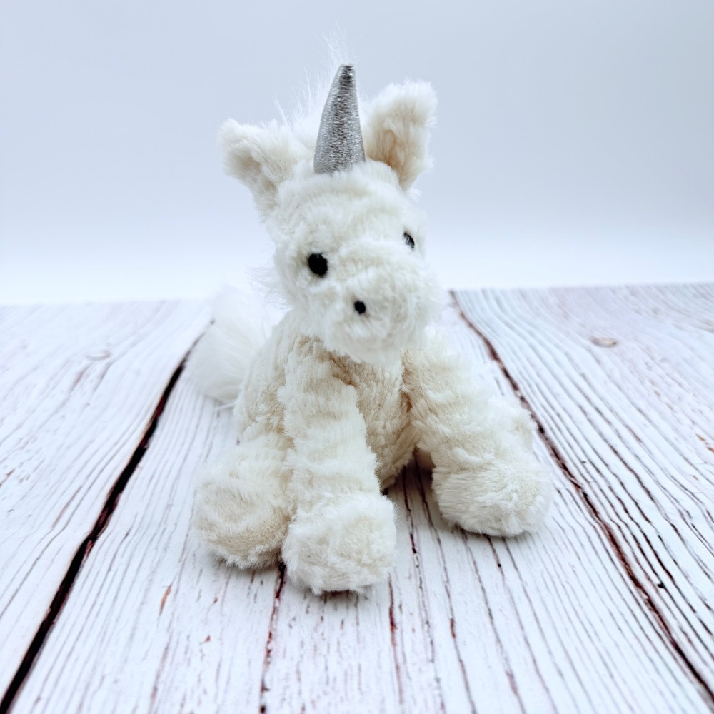 Jellycat Fuddlewuddle Unicorn Cream White Silver Horn Plush Stuffed Animal Mini